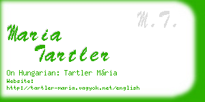 maria tartler business card